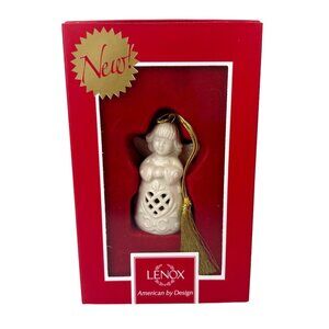 LENOX Angel Wishes Heart Bell Cream Christmas Ornament 2.75"